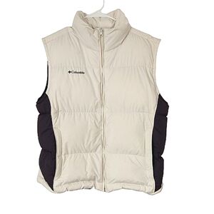 Columbia Reversable Cream Purple Down Vest Large